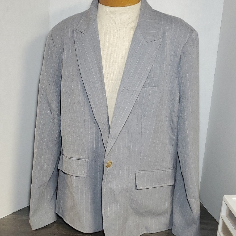 Sophisticated Light Gray Pinstripe Blazer